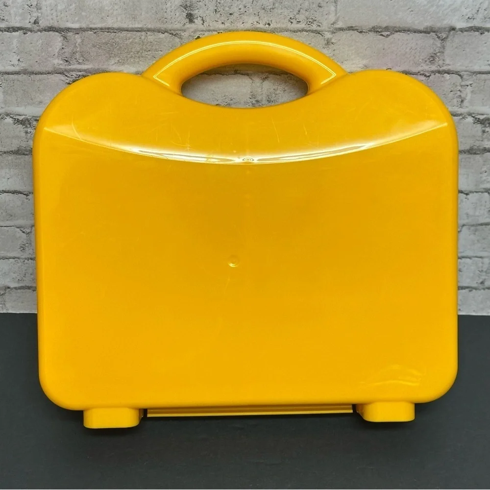 LEGO Storage Case Yellow Hard Plastic Latching Storage Empty Box Divider